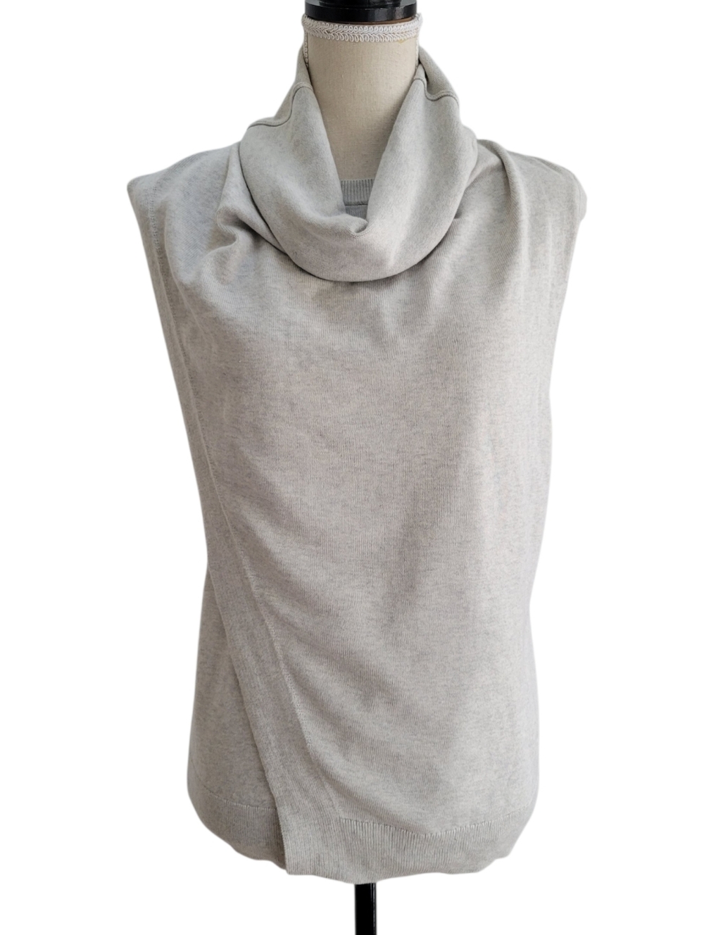 All Saints Verney Knit Wrap Tank Cowl Neck Silk Blend Draped Sweater Top Size S